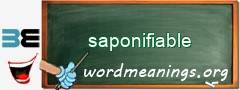 WordMeaning blackboard for saponifiable